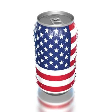American flag on drinking can Stock Illustration