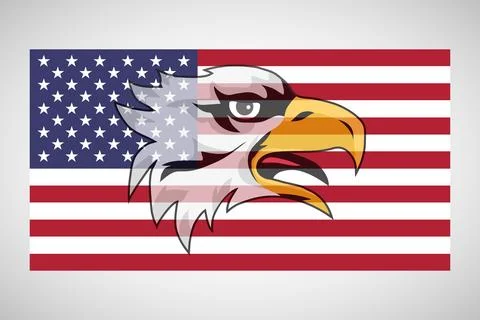 American flag with an eagle Stock Illustration