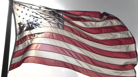 American Flag explodes with light Stock Footage 46227122