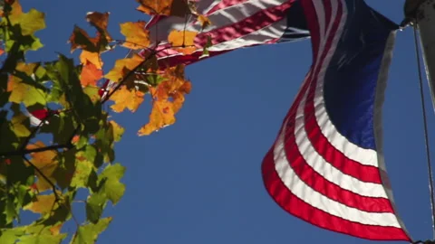 AMERICAN FLAG FALL Stock Footage 181009436
