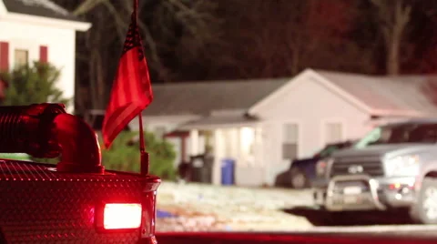 American Flag on Firetruck Stock-Footage 44237732