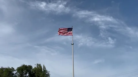 American flag on a flagpole Stock Footage 280507850