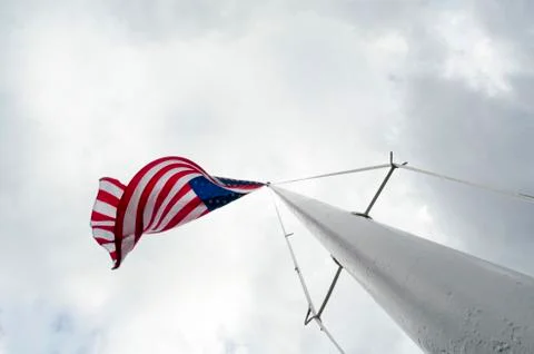 American flag on flagpole Stock Photos