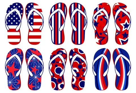 American Flag Flip Flops Ilustração Stock