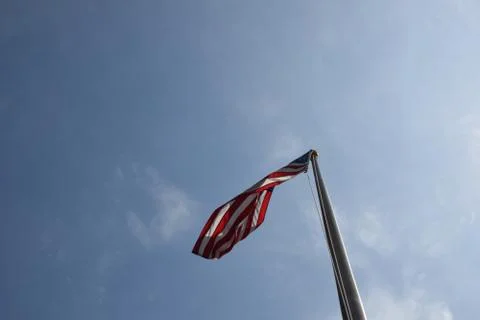 American Flag Flowing in the Wind Stock Photos