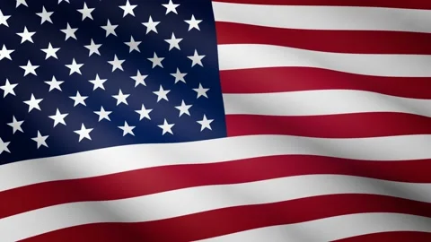 American Flag flying in the wind - seamless loop animation Stock Footage 132201787