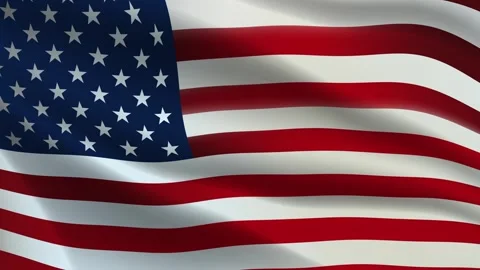 American flag gracefully waving in the wind Stock Footage 292421441