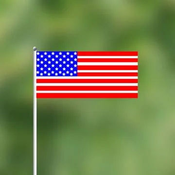 American flag on a green background Stock Illustration