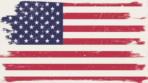 American flag with grunge frame Illustrazione stock