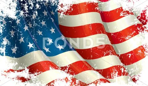 American Flag Grunge Stock Illustration