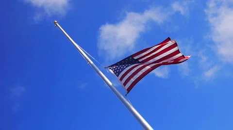 American Flag at Half-mast Vídeo Stock 1019839