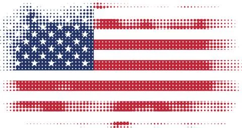 American flag halftone Stock Illustration