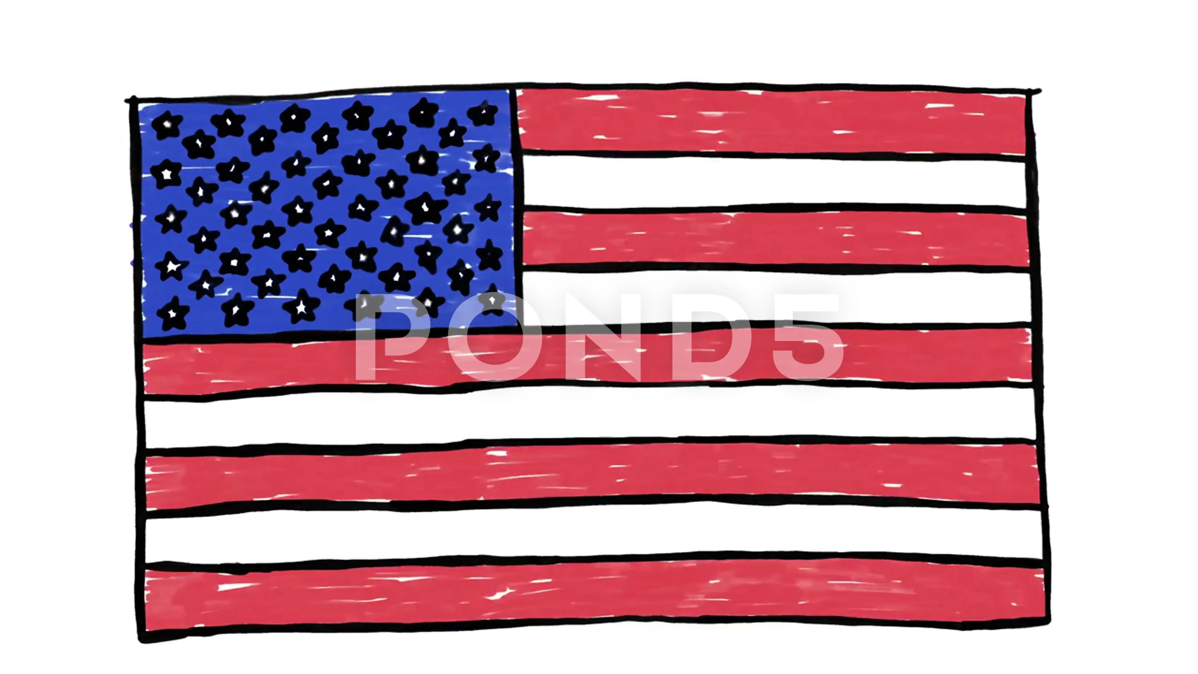 American Flag Drawing Vintage Like Illustration Stock Vector (Royalty Free)  1184689600 | Shutterstock