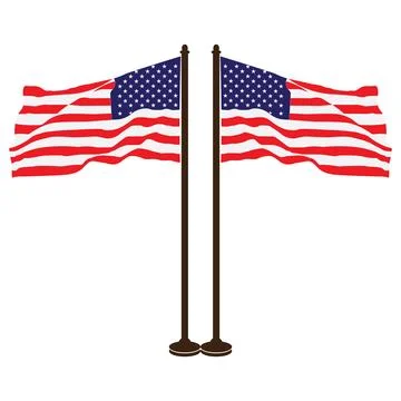 American flag icon Stock Illustration