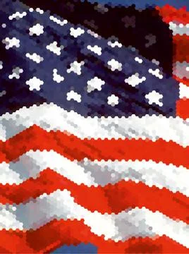 American Flag for Independence Day. Vector illustration. Stock Illustration
