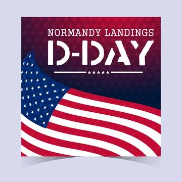 American Flag Inspired D Day Design Poster Banner Stock Illustration