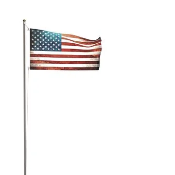 American flag  isolated on white background Stock Illustration