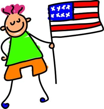American Flag Kid Stock-Illustration