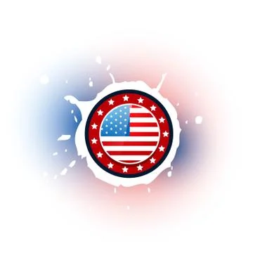 American flag label Stock Illustration