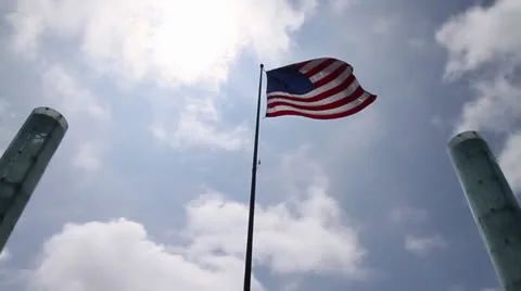 American flag at LAX Stock Footage 24159305