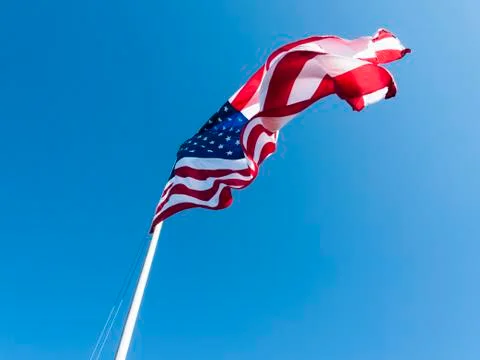 American flag light wind Stock Photos