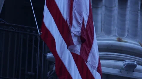 American flag limp slow motion hd Stock Footage 24635396