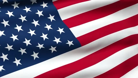American flag, looping animation, full screen - 4K, 60 fps 스톡 동영상 308144603