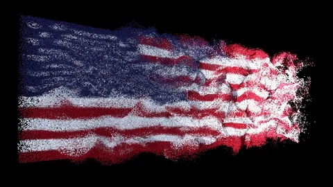 American Flag made of Particles 動画素材 82450065