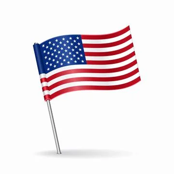 American flag map pointer layout. Vector illustration. Stock Illustration