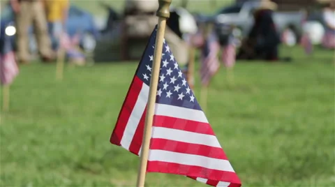 American Flag on Memorial Day Stock Footage 40784359