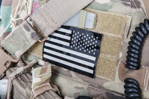 American flag military patch Stock Photos