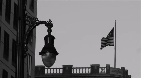 American flag monochrome Stock Footage 52033534