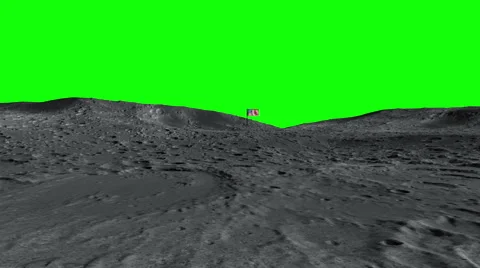American flag on the moon. Space view. Green screen Stock Footage 65462658