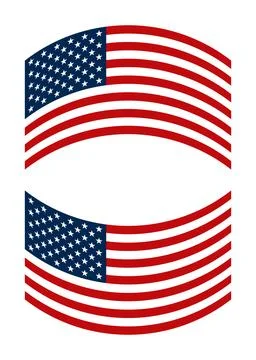 American flag motif, rectangular frame with stars and stripes pattern Illustrazione stock