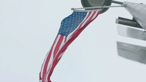 American flag moving in the wind 2 Stock Footage 106595592