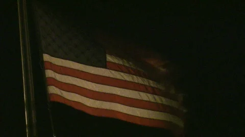 American flag at night Stock Footage 695746