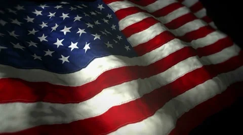 American Flag night Stock Footage 8513389