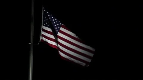 American Flag Night Video stock 61408205