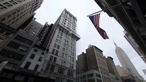 American Flag in NYC Stock Footage 137284611