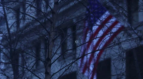 American flag obscured hd Stock Footage 24635361