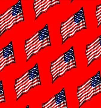 American flag pattern on blue background Stock Illustration