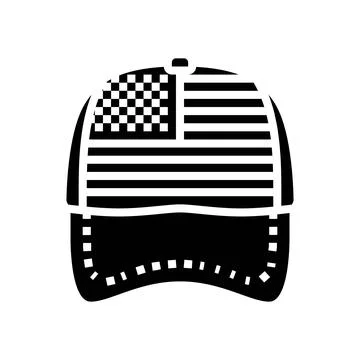 American flag pattern hat glyph icon vector illustration Illustrazione stock