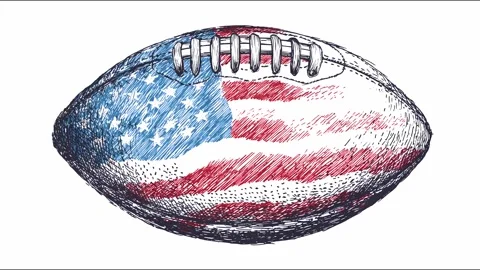 American flag pattern morphing on football stopmotion animation Stock Footage 319155004