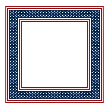American flag pattern, a square shaped border with stars and stripes pattern Stockillustratie