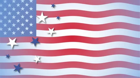 American flag pattern with stars and stripes for memorial day Stock Footage 329904988