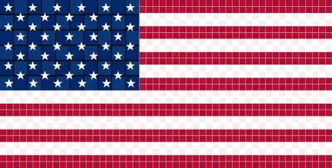 American flag pixel Illustrazione stock