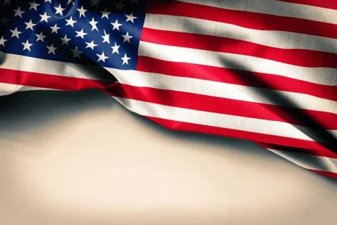 American flag on plain background 库存插图