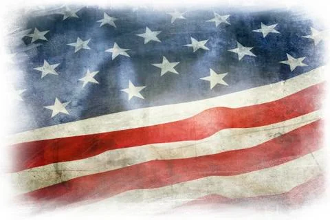 American flag on plain background Stock Photos