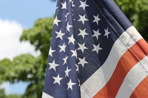 American flag on a post Stock Photos