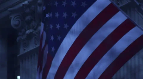 American flag rack focus abstract hd Stock Footage 24634130
